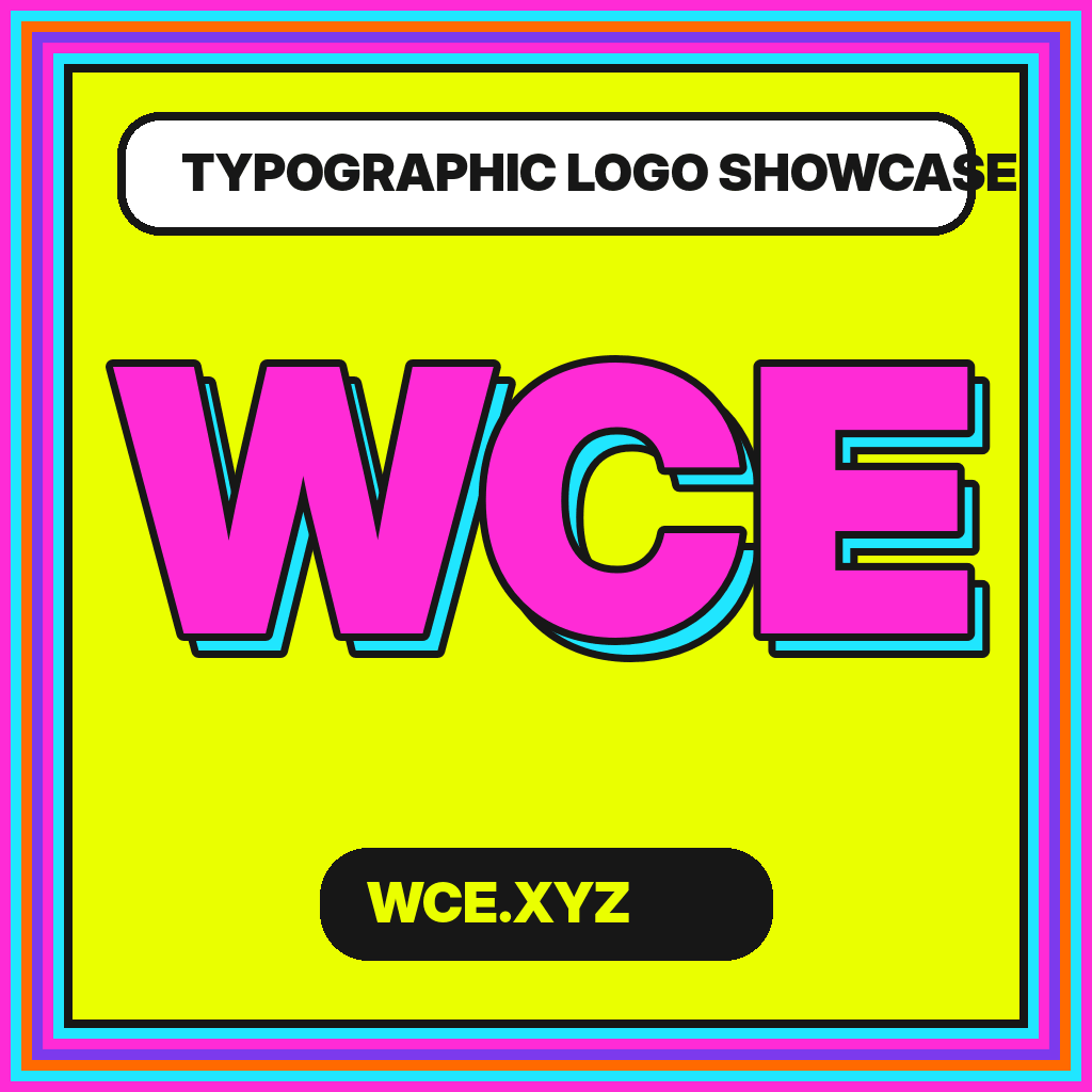 WCE typographic logo showcase poster